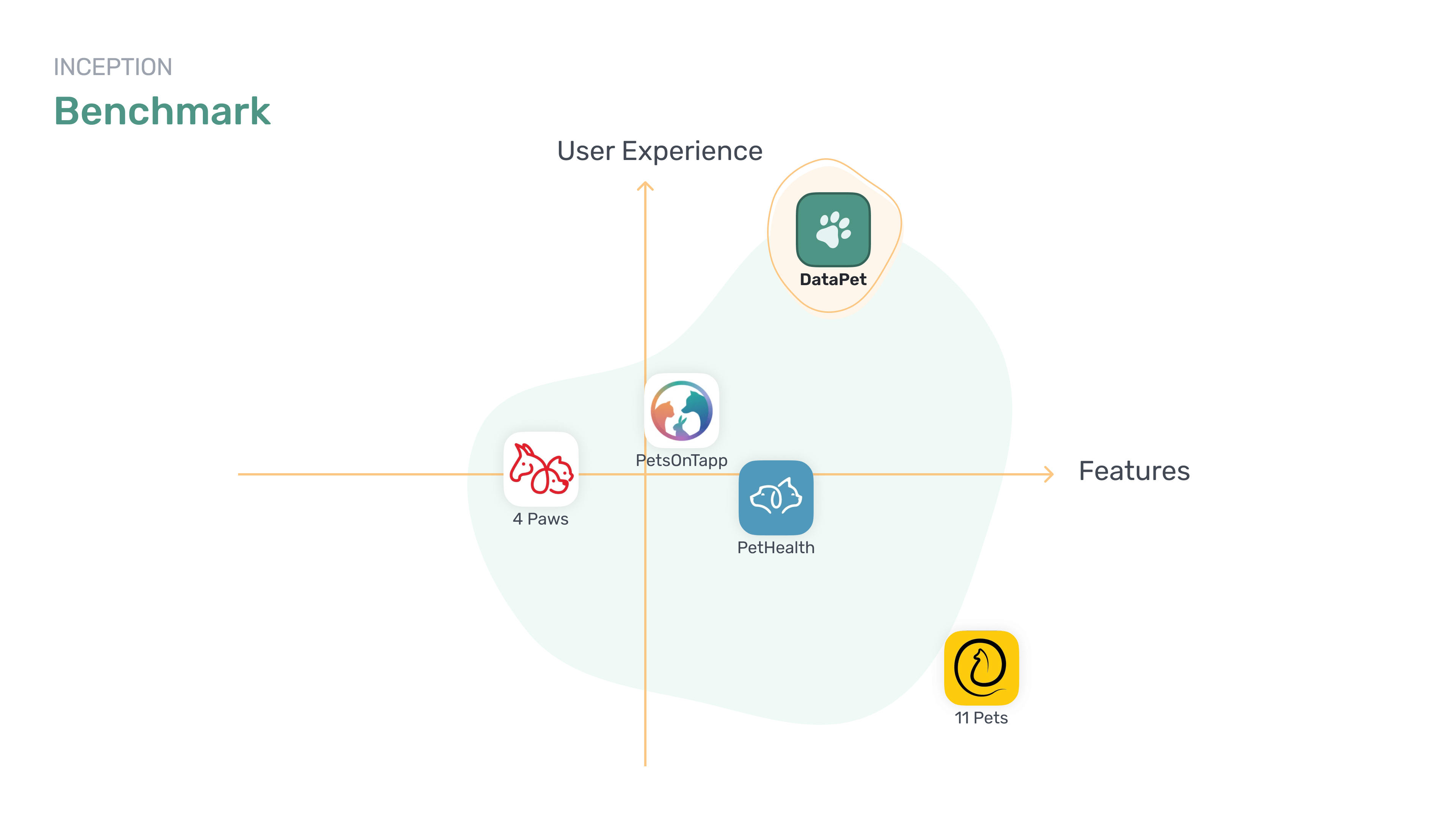 Matrix of main competitors of DataPet