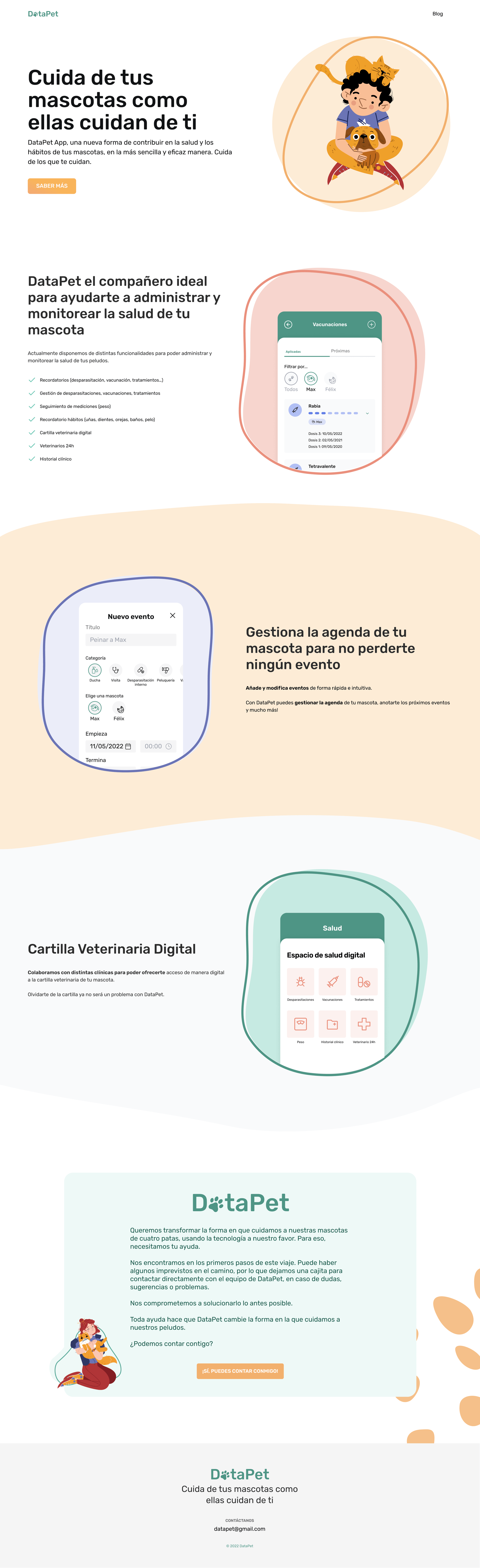 DataPet landing page