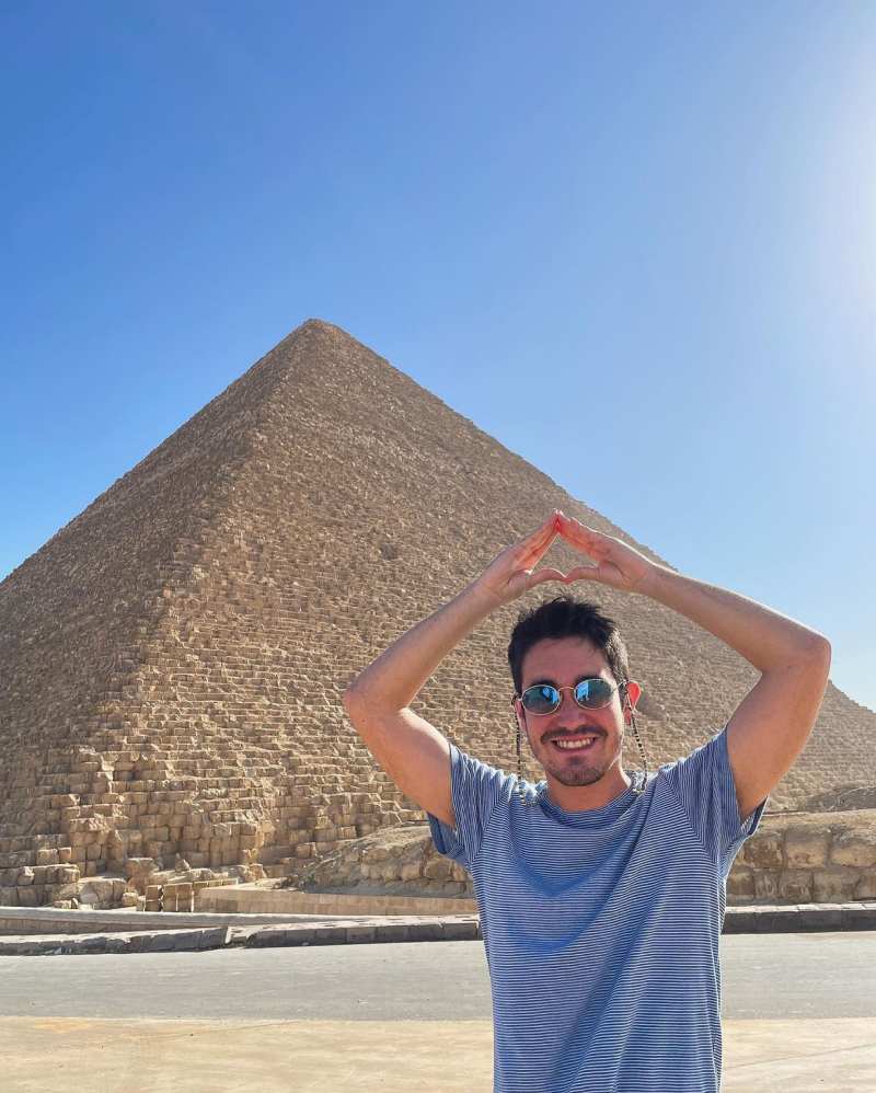 Me at the pyramids of Giza in Egypt