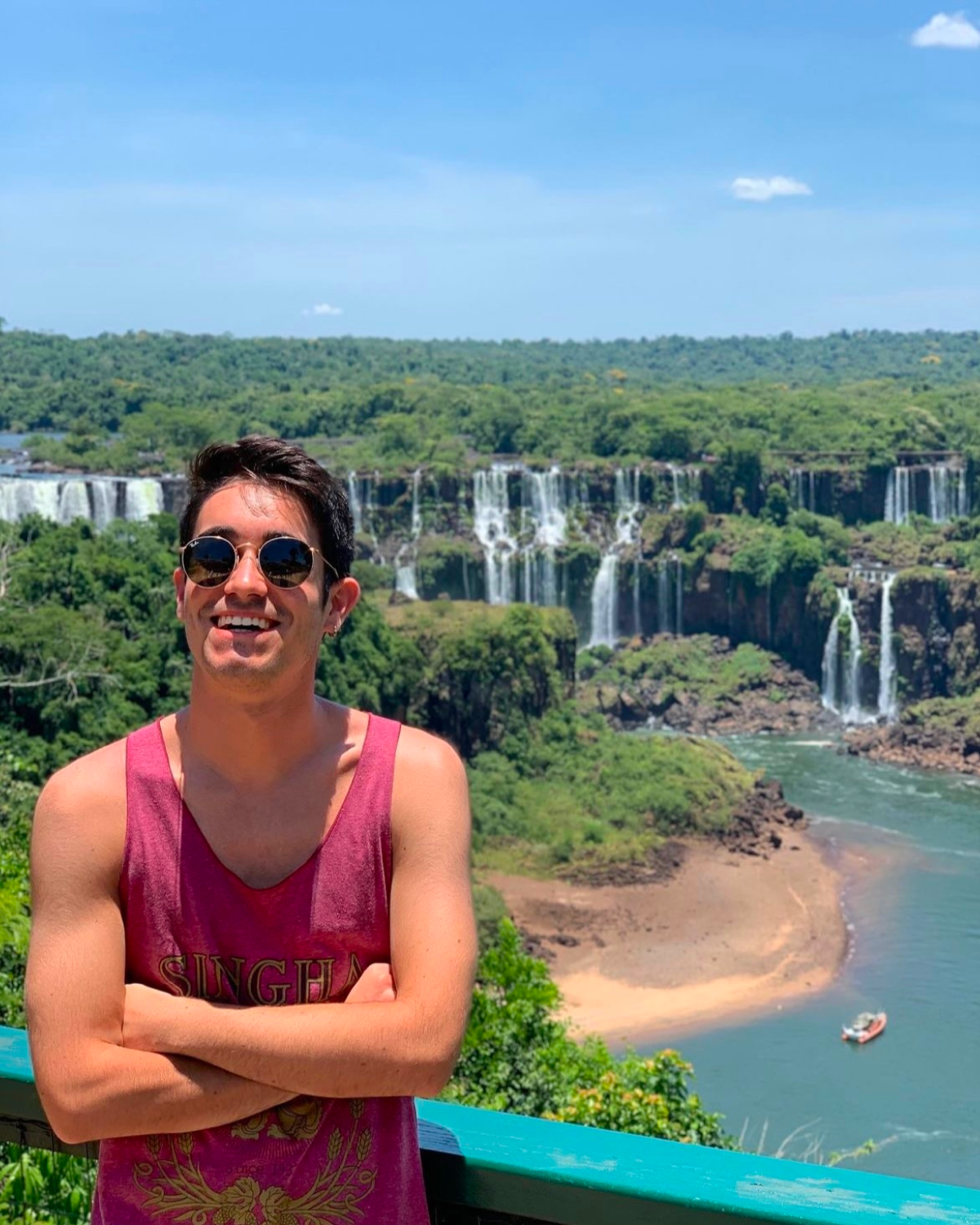 Me at the Iguazú waterfalls in Argentina